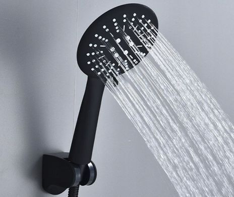 Душова лійка REA HOSE BLACK / чорний + шланг + утримувач (REA-P4101)