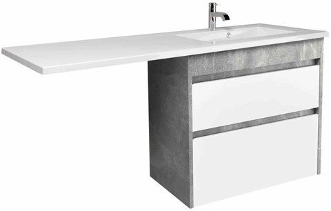 Тумба підлогова MOIDODIR POLO LOFT 80-U / сіра + раковина ADAM 140 R (00-0009410)