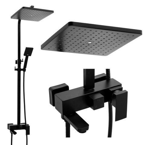 Душевой гарнитур YOKA CUBE 30 BLACK черный с изливом (BP.CUBE 30 BLK)