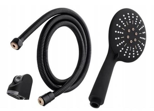 Душова лійка REA HOSE BLACK / чорний + шланг + утримувач (REA-P4101)
