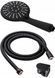 Душова лійка REA HOSE BLACK / чорний + шланг + утримувач (REA-P4101)
