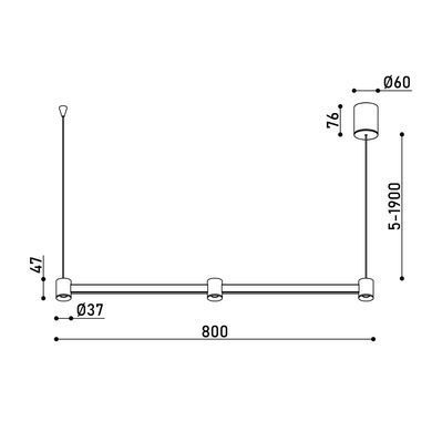 Світильник підвісний KLOODI DECO PE-LOTUS800 10W 3K BK (PE-LOTUS800 10W 3K BK)