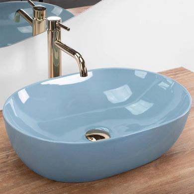 Раковина REA LISA BLUE SHINY 35х49 / голубая (REA-U6620)