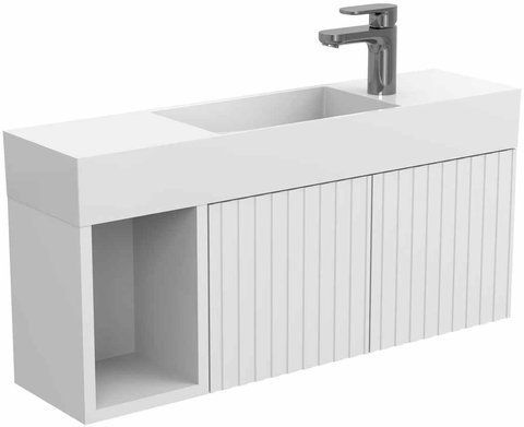 Тумба підвісна MIRAGGIO AURA + раковина TONI 850 / біла (8815120)