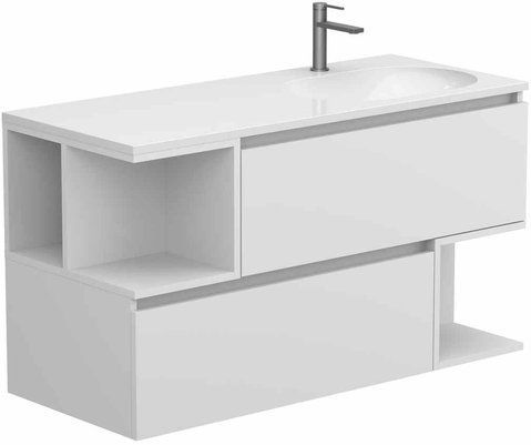 Тумба підвісна MIRAGGIO URBAN + раковина NEW YORK 1200 R / біла (8815635)