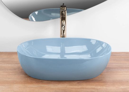 Раковина REA LISA BLUE SHINY 35х49 / голубая (REA-U6620)