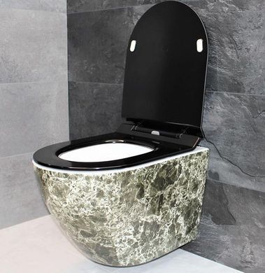 Комплект 4в1: Инсталляция для унитаза GROHE RAPID SL + подвесной унитаз DUSEL LEVITA MARBLE / сиденье SOFT CLOSE (DUSEL-545)