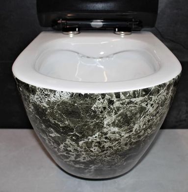 Комплект 4в1: Инсталляция для унитаза GROHE RAPID SL + подвесной унитаз DUSEL LEVITA MARBLE / сиденье SOFT CLOSE (DUSEL-545)