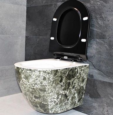 Комплект 4в1: Инсталляция для унитаза GROHE RAPID SL + подвесной унитаз DUSEL LEVITA MARBLE / сиденье SOFT CLOSE (DUSEL-545)