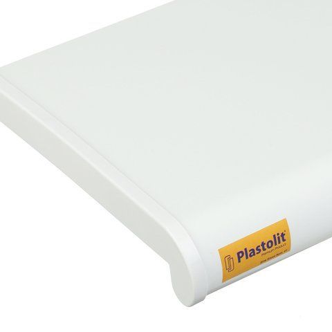 Подоконник пластиковый PLASTOLIT 41 / белый глянцевый (100)