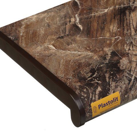 Подоконник пластиковый PLASTOLIT 37 / марзена мрамор глянцевый (100)