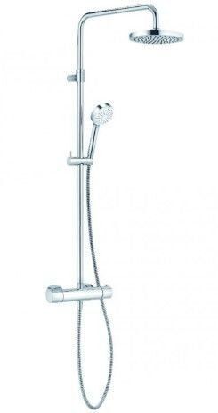 Душевая система KLUDI LOGO DUAL SHOWER SYSTEM 1S с термостатом для душа, верхним душем и ручной лейкой, хром 6809505-00