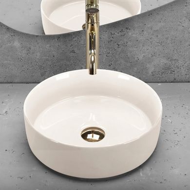 Раковина REA SAMI ECRU SHINY 36х36 / бежевая (REA-U4590)