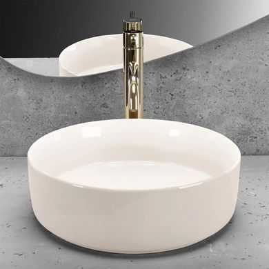Раковина REA SAMI ECRU SHINY 36х36 / бежевая (REA-U4590)
