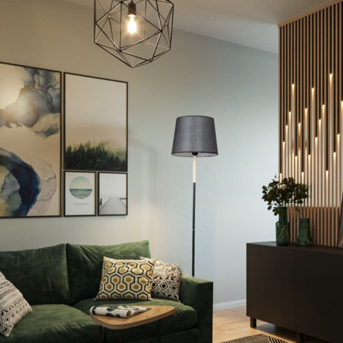 Торшер с абажуром FLT-74F/1 E27 BK