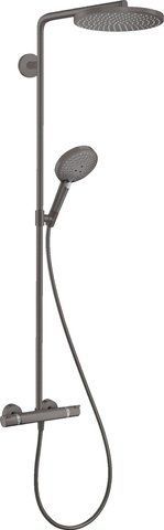 HANSGROHE Душевая система RAINDANCE S 240 SHOWERPIPE POWDERRAIN 1JETP с термостатом BRUSHED BLACK CH (27633340)