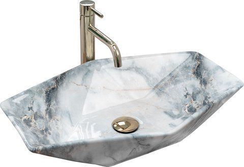 Раковина REA VEGAS GRANIT SHINY 37х57 / серая (REA-U5602)