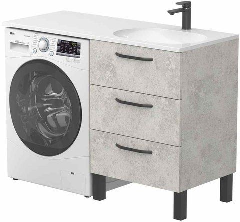 Тумба підлогова MIRAGGIO TESSA / камінь сірий + раковина NEW YORK 1200 R (8815278)