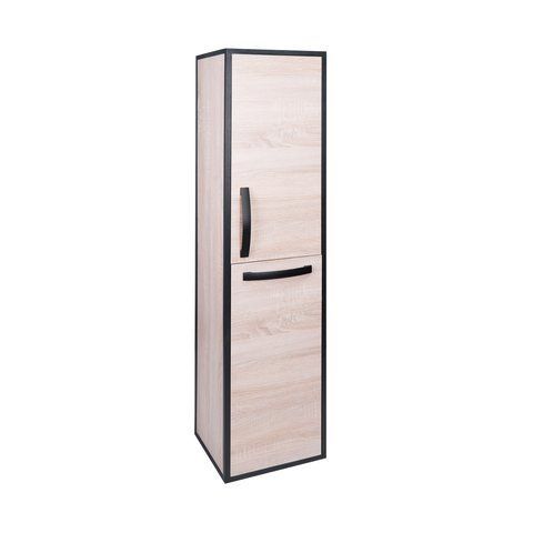 Пенал підвісний QTAP TAURUS 350х1450х300 WHITISH OAK з кошиком для білизни QT2476PP1451KRWO