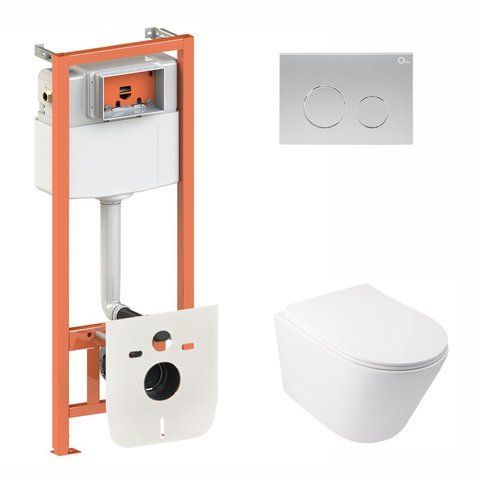 Комплект 3в1: Инсталляция для унитаза QTAP NEST (QT16335178W0133M425M11111SAT)
