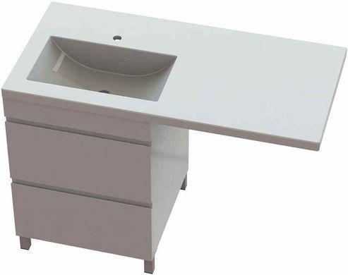 Тумба напольная SNAIL РАМОНА 1255х620 + раковина ЮНОНА L / арктик Т333 глянец (1255KMN143LT333)