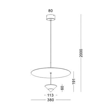 Світильник підвісний KLOODI DECO PE-LUNA380 10W+3W 3K BK (PE-LUNA380 10W+3W 3K BK)