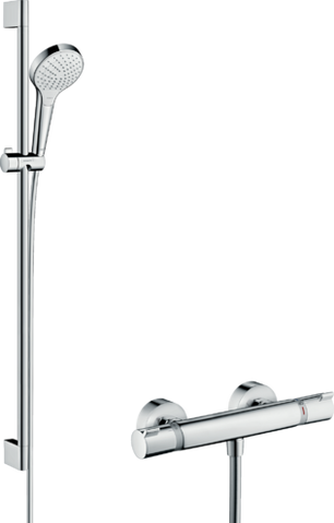 Душовий комплект HANSGROHE CROMA SELECT S VARIO / термостат ECOSTAT COMFORT / штанга / білий / хром (27014400)