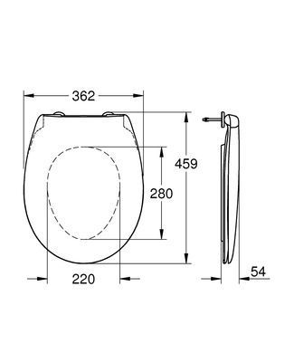 Сидіння для унітаза GROHE BAU CERAMIC SOFT CLOSE (39493000)