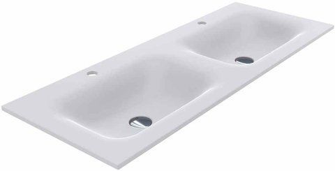 Раковина из искусственного камня MIRAGGIO JESSEL DOUBLE 120х45 / белая (0001094)