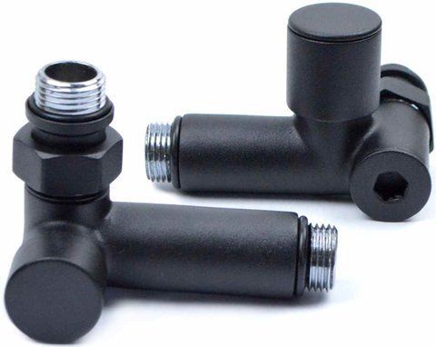 Кран кутовий під ТЕН NAVIN SOLOMON 1/2"х1/2" / чорний 2шт (21-632430-7777)