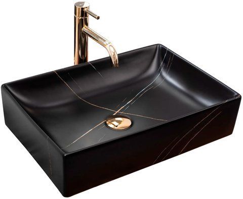 Раковина REA INGA MARBLE 34.5х51 / черная (REA-U8006)