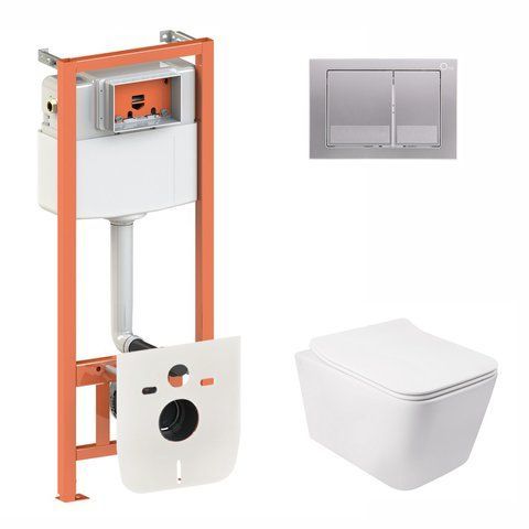 Комплект 3в1: Инсталляция для унитаза QTAP NEST (QT05335170W0133M425M06029SAT)