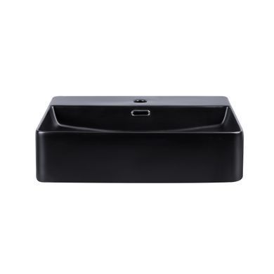 Раковина QTAP NANDO LT 42х50 / черная / донный клапан (QT12112173SMBMB)