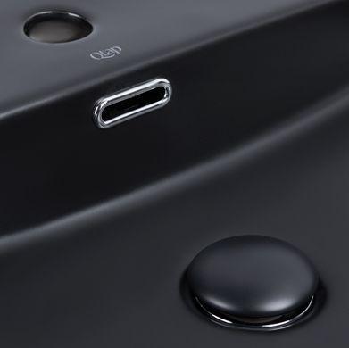 Раковина QTAP NANDO LT 42х50 / черная / донный клапан (QT12112173SMBMB)