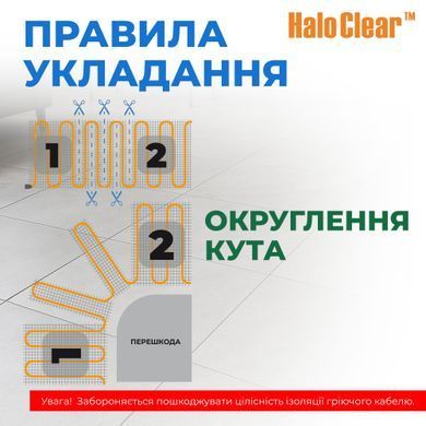 Тепла підлога NAVIN HALOCLEAR 190/600 електричний нагрівальний мат 3.0 м&sup2; (41-001032-0600)
