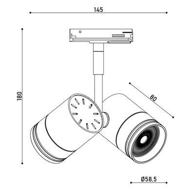 Світильник трековий однофазний KLOODI KD-5050/02-2L-BK Track (KD-5050/02-2L-BK Track)
