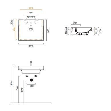 Раковина CATALANO NEW ZERO BIANCO LUCIDO 50х60 (160ZP00)