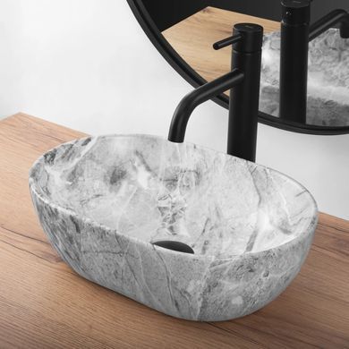 Раковина REA AMELIA MINI STONE MATT 26х38 / мрамор (REA-U9109)