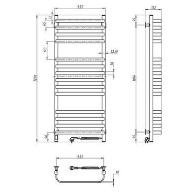 Электрический полотенцесушитель NAVIN STUGNA 480х1200 R SENSOR / белый (12-149053-4812)