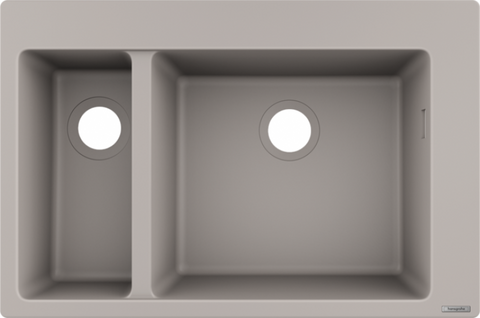Кухонна мийка подвійна HANSGROHE S510-F635 77х51 180/450 CONCRETEGREY (43315380)