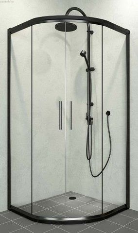 Душова кабіна VERONIS ALONZA BLACK 90X90 (Профіль - чорний, скло - прозоре) без піддону