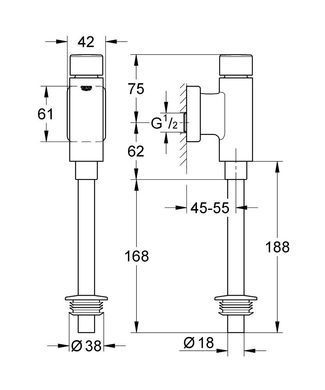 Смыв для писсуара GROHE RONDO (37339000)