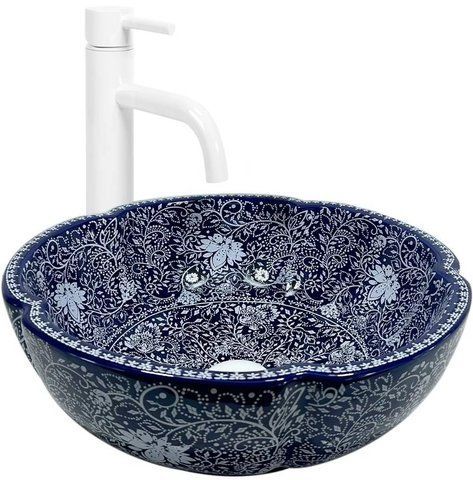 Раковина REA SEVILLA BLUE 42.5х42.5 / синяя (REA-U7505)