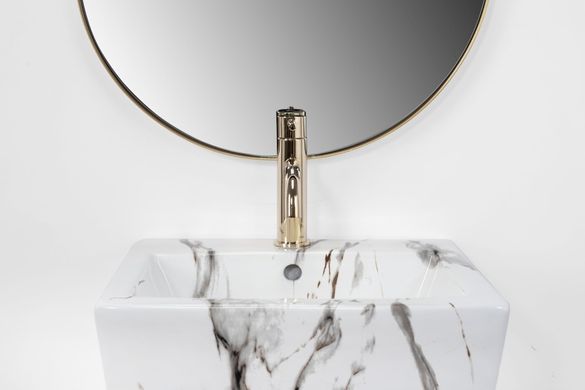 Раковина отдельностоящая REA DARIA MARBLE 38х38 / мрамор (REA-U6678)