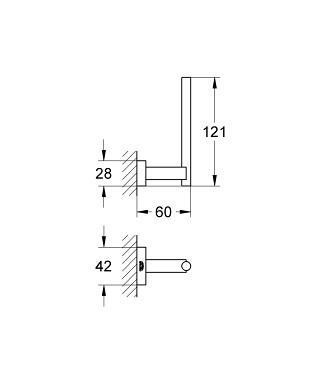 Тримач для запасного рулону туалетного паперу GROHE ESSENTIALS CUBE (40623001)