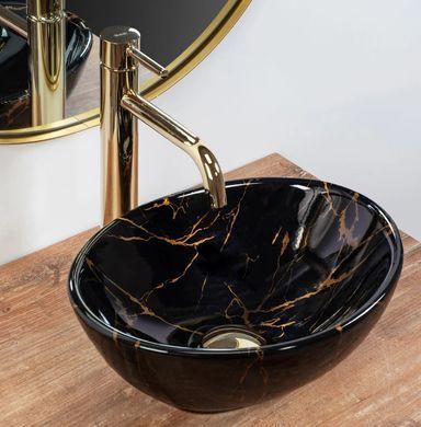 Раковина REA SOFIA MINI MARBLE SHINE 27х35 / черная (REA-U6963)