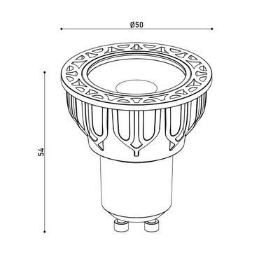 Лампа LED KLOODI KDGU10-QL 5WCOB 4K 60D BK DIM 450Lm (KDGU10-QL 5WCOB 4K 60D BK DIM)