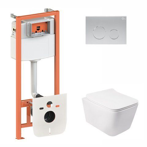 Комплект 3в1: Инсталляция для унитаза QTAP NEST (QT05335170W0133M425M11111SAT)