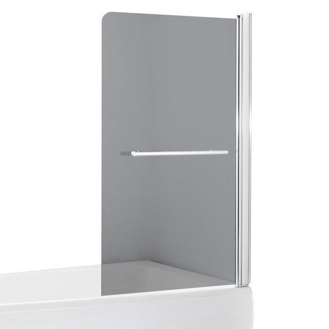 Шторка на ванну EGER 800х1500 R / профіль хром / скло тоноване (599-02R GREY)