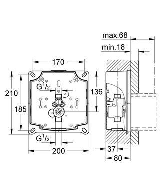 Внутренний блок для писсуара GROHE RAPIDO UMB (38787000)